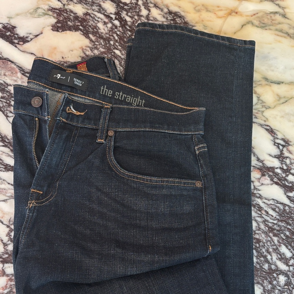 7 For All Mankind Men's Straight Jeans - Deep Indigo